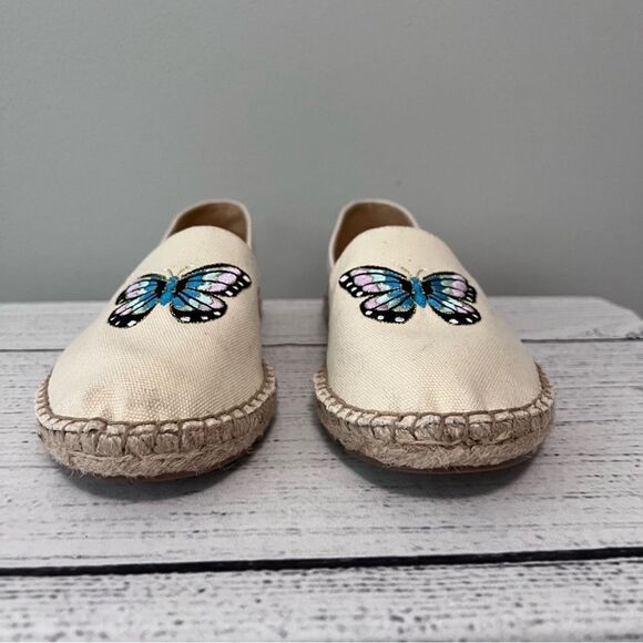 Talbots Canvas Embroidered Butterfly Slip On Shoes Size 8 - Picture 3 of 6